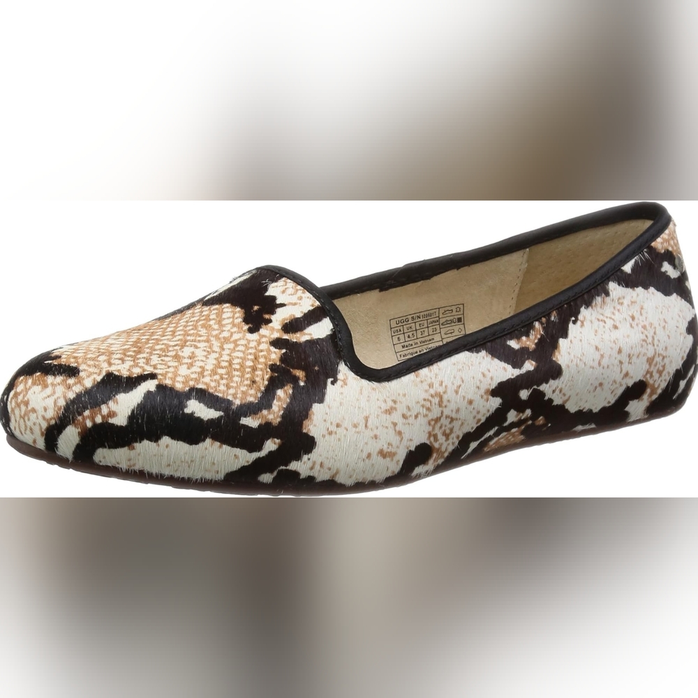 UGG Australia Alloway Snakeskin Print Calf Hair Ballerina Flat US8